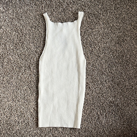 White Ribbed Tank Top - Picture 3 of 3